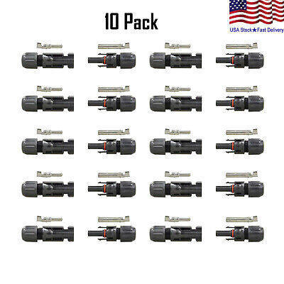 10 Pairs 30A Male Female Wire PV Solar Panel Cable Connector Set Waterproof