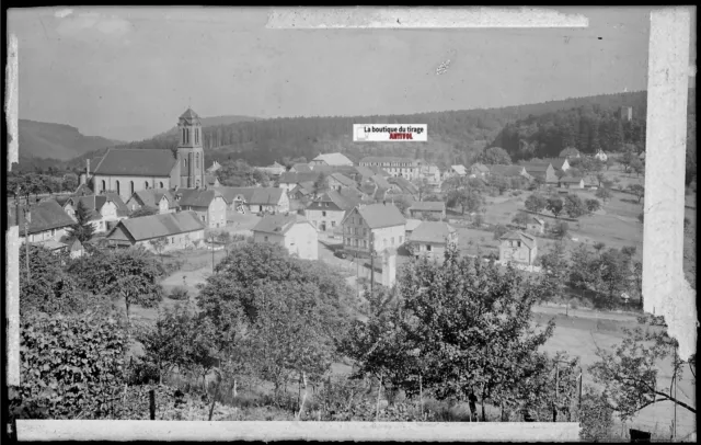 Plaque verre photo ancienne, négatif noir & blanc 9x14 cm, Wangenbourg-Engenthal