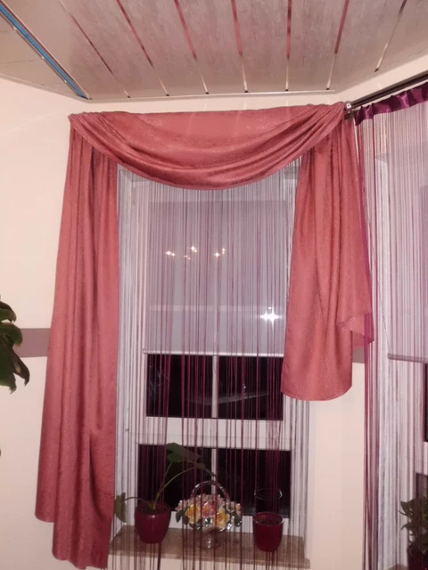 1 tenda, tenda, bacca, fatta a mano, su misura per finestra, 1 pz.