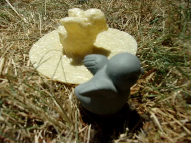 Latex tiny bird mold plaster cement rubber mould  1.75"H x 1.25"W