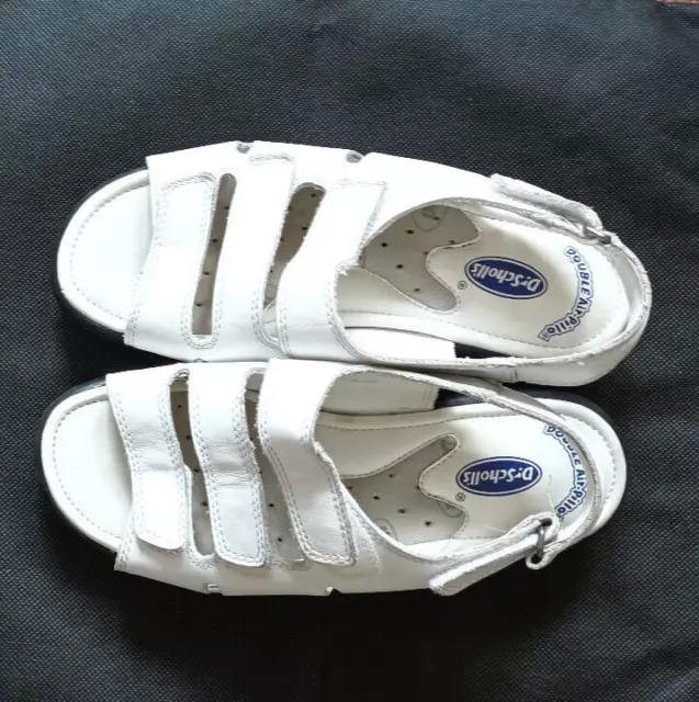 Dr. Scholls Sandalen, 37,5 ; weiss, Klettverschlüsse,Double Air Fussbett