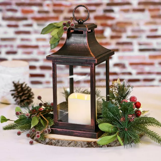 Large Copper Lantern Rustic LED Wedding Centerpiece Table Decor MW37022