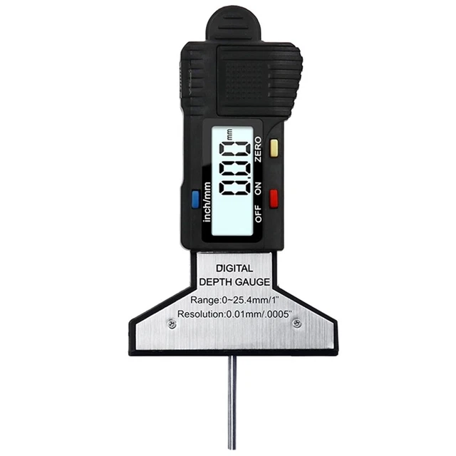 1 x (misuratore di profondità battistrada digitale 0-25,4 mm righello di misura pressione sicurezza auto Mllo