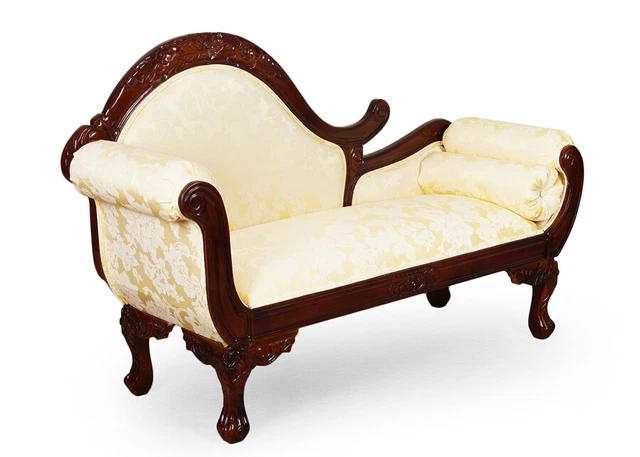 French style Chaise Longue louis sofa couch carved solid wood 59001