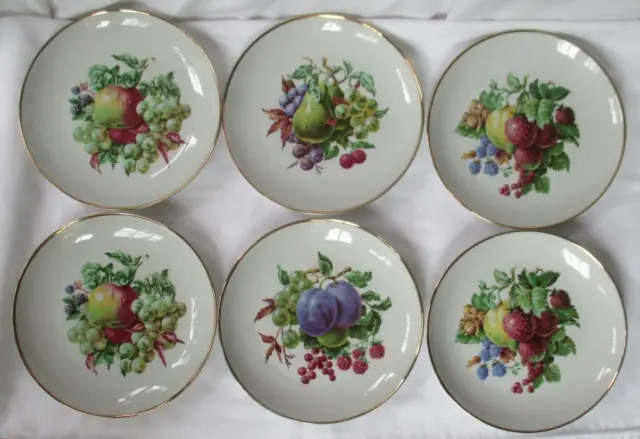 Naaman Israel Porcelain Fruit Salad/ Dessert Plate - Set Of 6