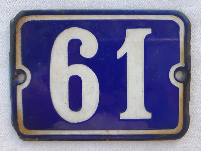 Ancienne Plaque émaillée Bombée Numéro De Rue N°8 - Décor Vintage Pour Intérieur Ou Extérieur