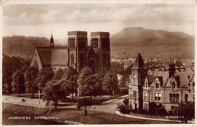 Postcard Inverness Cathedral Scotland Valentines Real Photo Unposted