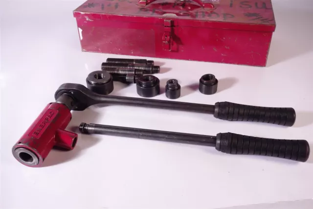 ENERPAC Slug Buster Knockout Punch Set Complete + Ratchet 1 1/4, 1, 3/4, 1/2"