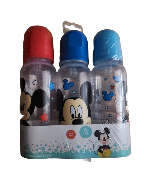 Disney Mickey Mouse Set Of 3 Baby Bottles, 9oz