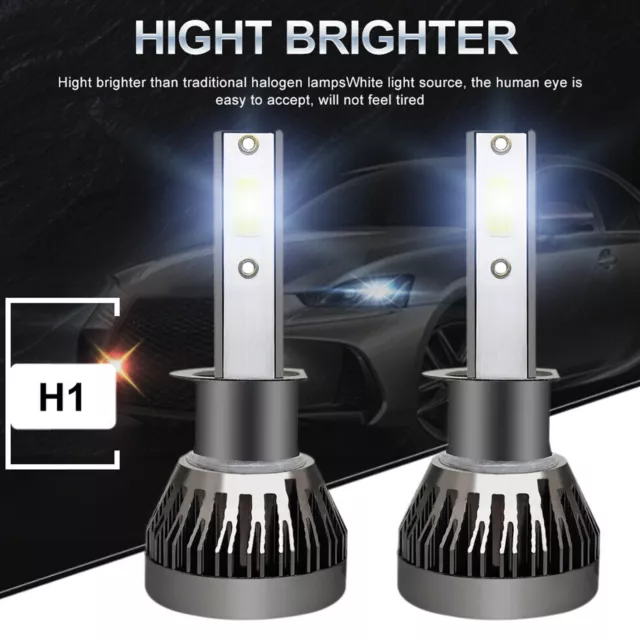 2 BOMBILLAS LED H1 para faros delanteros, luces COB blancas de haz