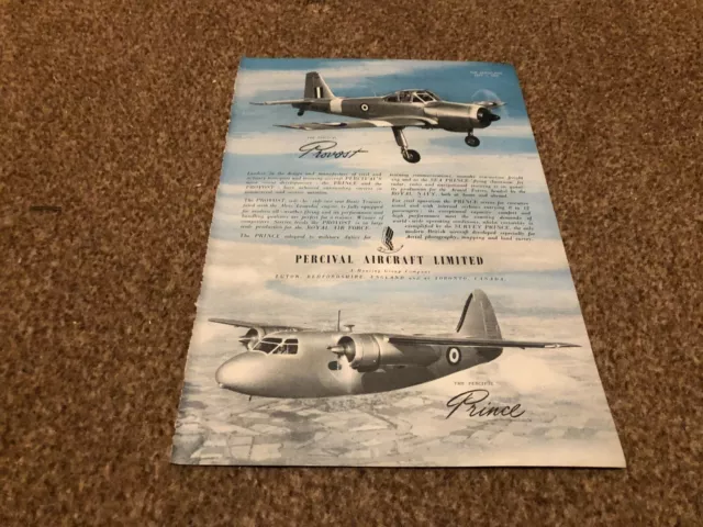 Ac59 Advert 11X8 Percival Aircraft Limited - The Provost