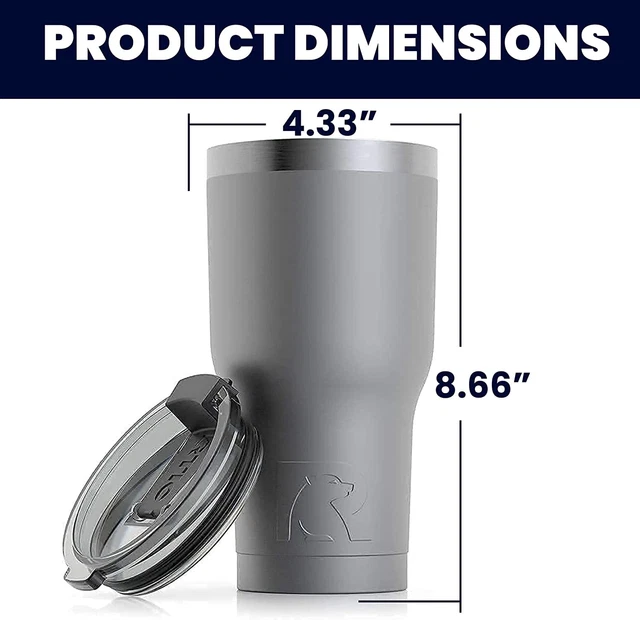 RTIC Tumbler, 30 Oz Insulated Tumbler Stainless Steel Coffee Travel Mug with Lid 3