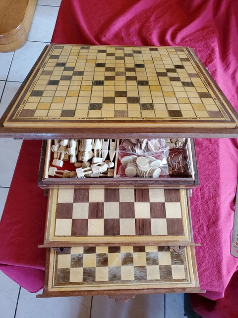 Jeu D'échecs Chinois Authentique - Pièces Et Plateau En Bois - Stratégie - Rareté