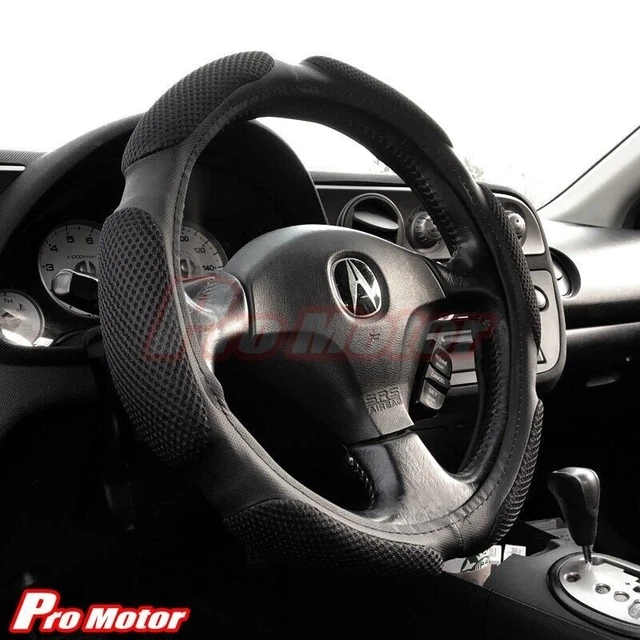 BlackSteeringWheel Cover Protector Hand Pad Buffer Cushion Leather Slip-OnP2 4