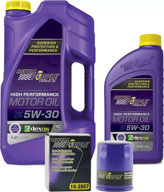 Royal Purple SAE 5W-30 Synthetic Motor Oil – 6 quarts and a 10-2867 Oil Filter