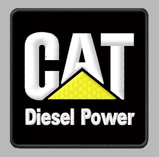 CAT DIESEL POWER EMBROIDERED PATCH IRON/SEW ON ~3-1/2"x 3-1/2" CATERPILLAR TRUCK