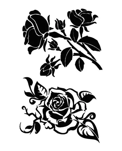 Stencils Crafts Templates Scrapbooking Roses  Floral Stencil - 1 A4 Mylar
