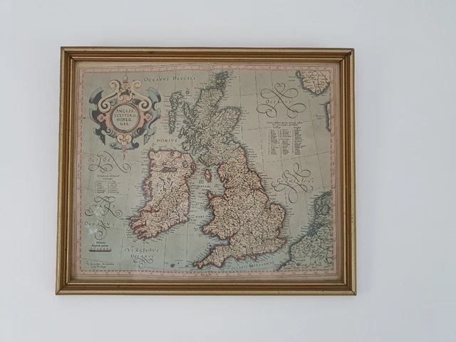 Framed Vintage Map Print Of Old Britain