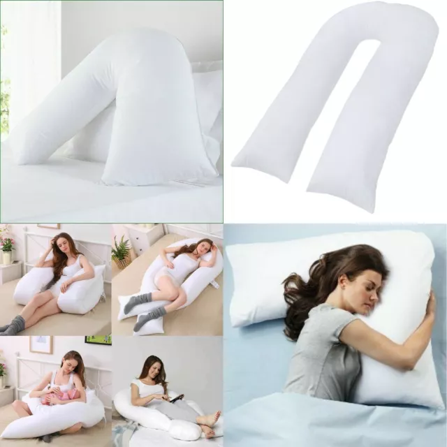 Extra Fill Comfort V or U Pillow Full Body Maternity Pregnancy Support / Case