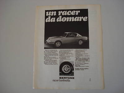 advertising Pubblicità 1969 FIAT BERTONE RACER TEAM 