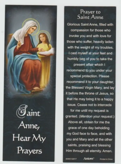 *Devotional Bookmark-"Prayer To Saint Anne"  /Hear My Prayers/-