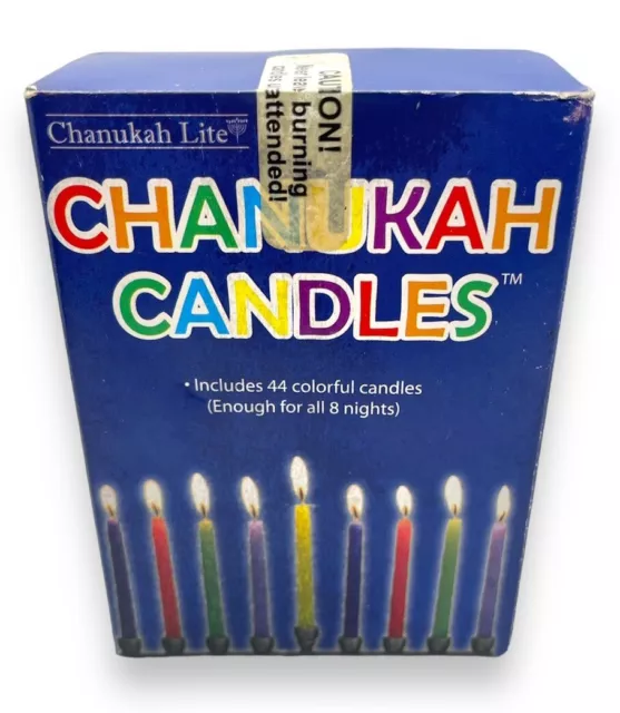 Rite Lite Chanukah Candles 44ct Lead Free Wicks 3.75" Tapers 8 Nights 1 Box