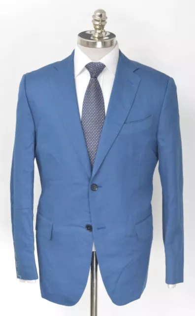 $1,295 NWT EIDOS 'Balthazar' Blue Twill Cotton Linen Suit 42 R (EU 52) Drop 7 3