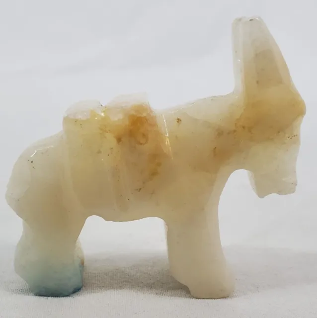 VINTAGE ~ Hand Carved Marble Stone Animal Figurines - "Borrow/Donkey"
