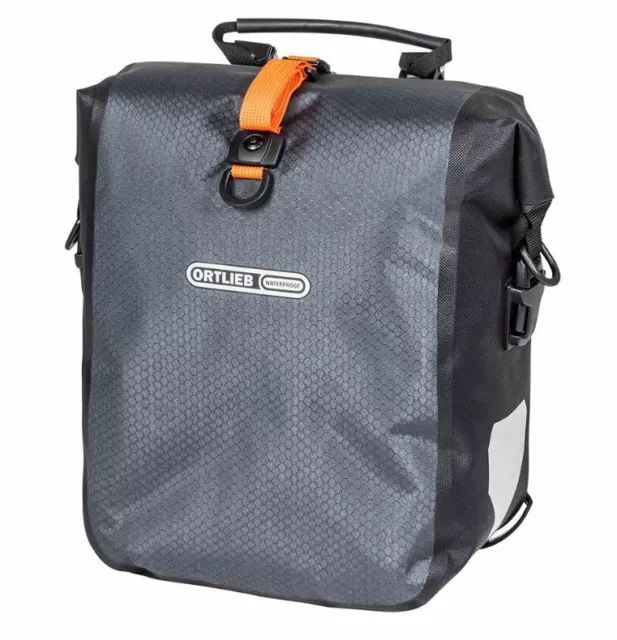 New - Ortlieb Gravel Pack Pannier Set - Black/Gray/Orange - Free Int Shipping