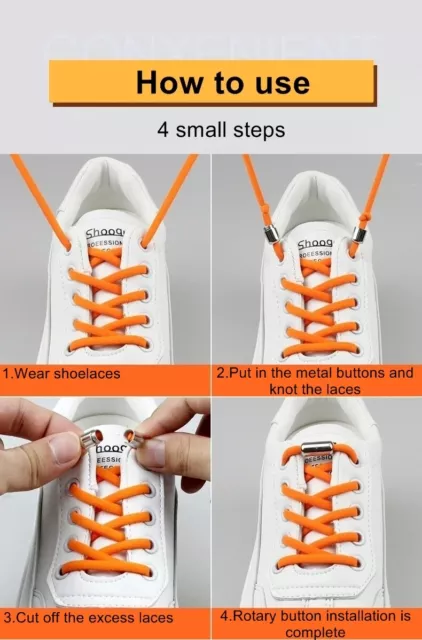 No Tie Elastic Shoe Laces Adult Kids  Trainer Lace Lazy Easy No-tie Shoelaces UK 3
