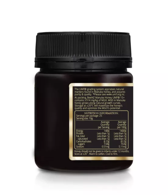 Aktiver Manuka Honig 500+ BeeNZ | aus Neuseeland | MGO514 mg/kg | UMF™15+ | 250g 2