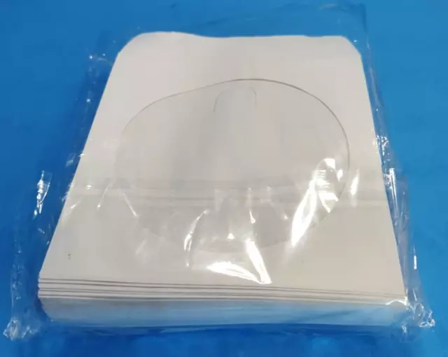 50pk (~75) Premium White CD DVD Clear Window Envelope Paper Sleeve w/Flap