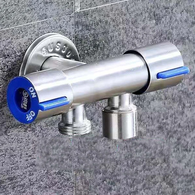 Grifo válvula grifo válvula de cierre taburete lavadora de pared 1 pieza mango doble