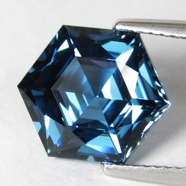 6.27Cts Dazzling Natural London Blue Topaz 10.5mm Hexagon Cut Loose Gemstone