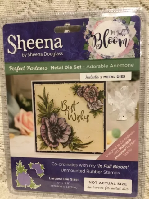 Sheena Douglas In Full Bloom Large Anemone Flower Corner Thin metal Die Cuts New