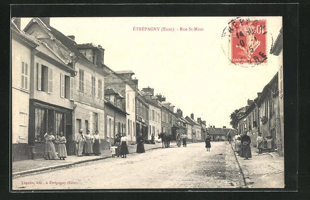 CPA Etrepagny, Rue Saint-Maur 1915
