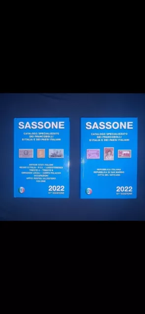 2022 SASSONE CATALOGO DEI FRANCOBOLLI REPUBBLICA ITALIANA, 81a Edizione 1 e 2