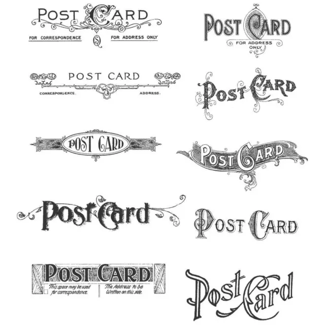 Tim Holtz Cling Stamps 7"X8.5" - Postcards