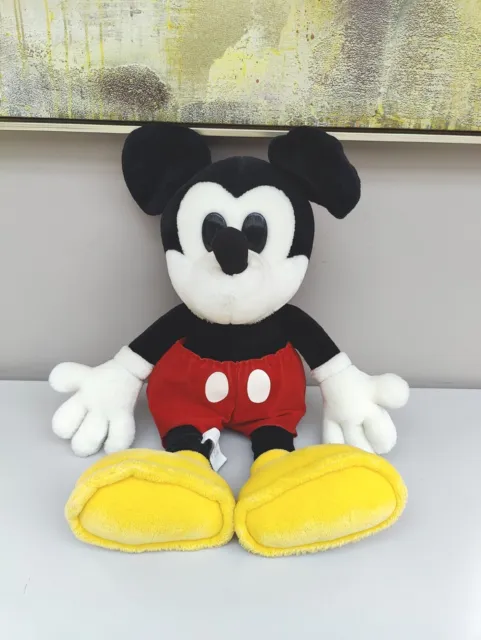 "Tienda Disney Mickey Mouse Grande Vintage Peluche Negro Plástico Ojos Plástico Hechos en Corea 20"