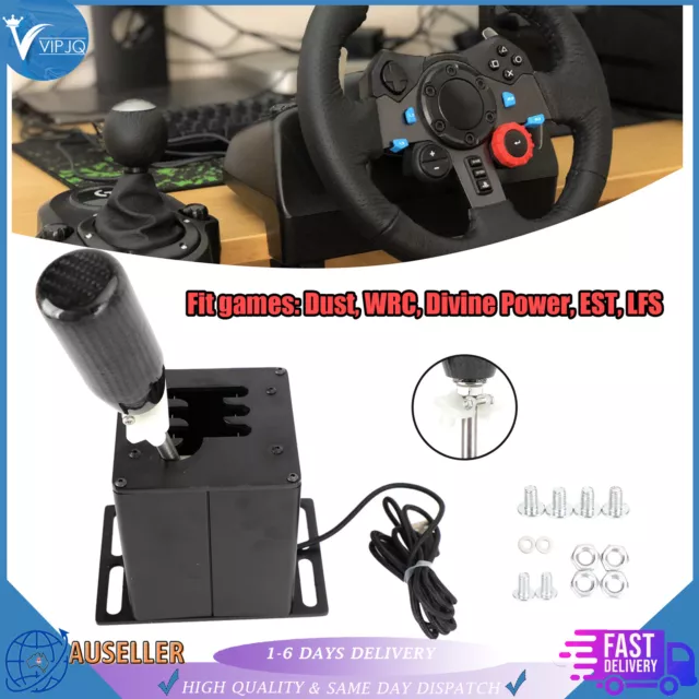 6+R USB Simulator H Gear shifter For Logitech G29 G920 Steering Wheel PC Black