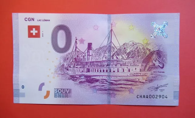 0 Euro Schein "CGN Lac Leman" 2018-1 Schweiz Genfer See | Billet € Souvenir