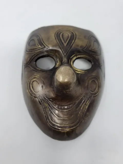 Yoruba Land Collection Brass African Tribal 6" Mask  Wall Hanging Sculpture
