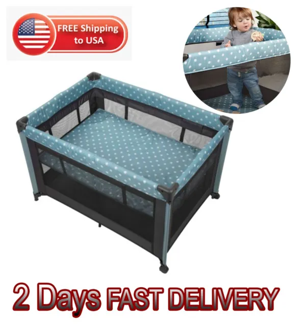 Baby Crib Playpen Playard Bed Bassinet Toddler Nursery Play Foldable Travel Pack