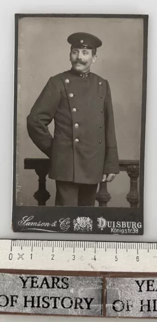 CDV Foto photo Soldat Portrait 1905-18 Atelier Samson Duisburg