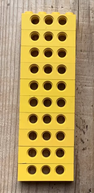 10x Lego Yellow 3701 Mattoncini Tecnici 1x4 con fori senza fori P&P