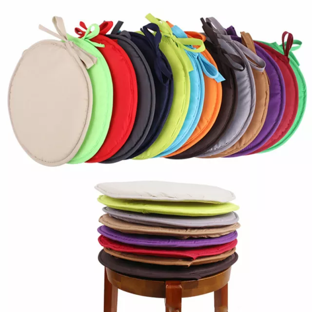 Plain Indoor Outdoor Garden Furniture Cushion Covers 2 Sizes Round Chair Pads