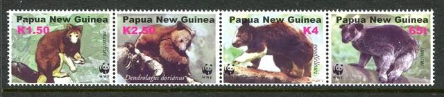 2003 Papua New Guinea Wwf Tree Kangaroos Muh Strip Of 4 Eur 5 88