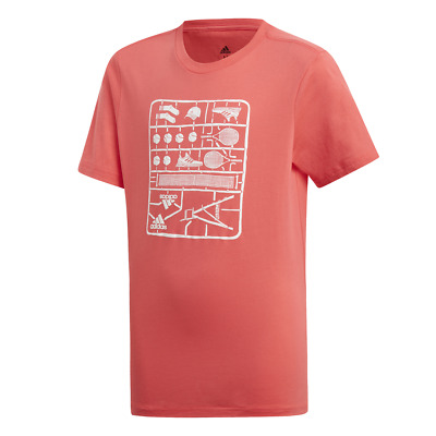 Adidas Giovane T-Shirt Formazione SPORTS Moda Bambini Grafico Tee Tennis