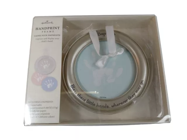 Hallmark Frame My Baptism Handprint Bless These Little Hands Baby Print New