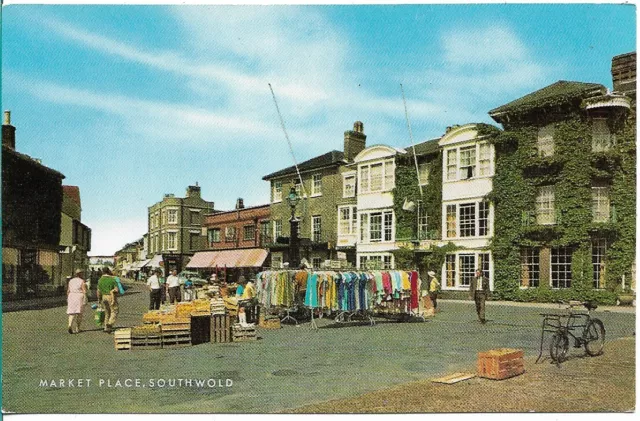 Superb Old Postcard - Market Place - Southwold - Suffolk C.1975